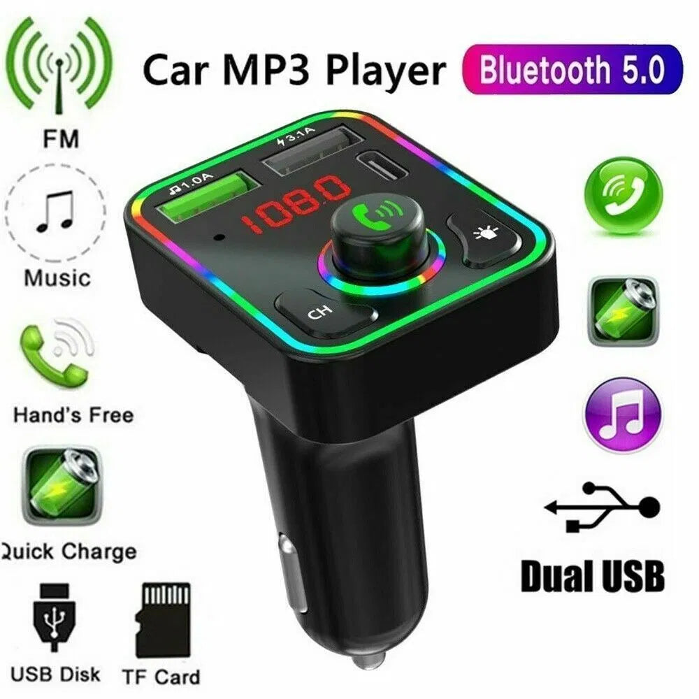 2 Pcs Wireless Car FM Transmitter Mini LED Screen MP3 Bluetooth 5.0 Fast PD Adapter - view 6