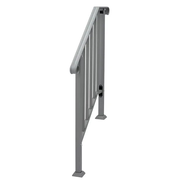Silver Outdoor 2-Step Iron Handrail - view 5
