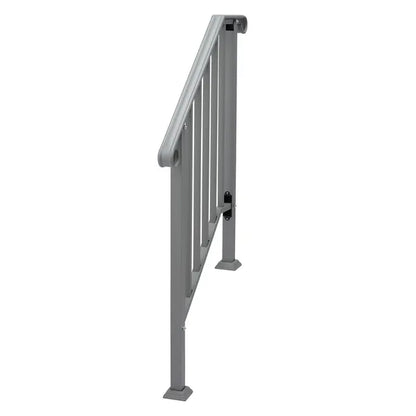 Silver Outdoor 2-Step Iron Handrail - view 5
