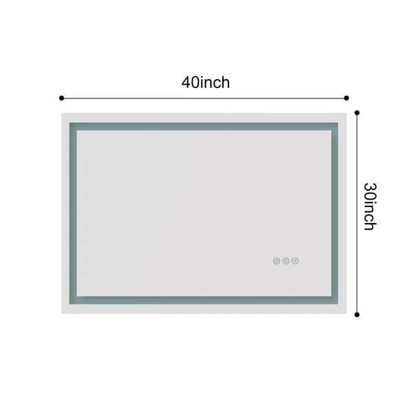 40x30 Inch LED Bathroom Mirror with Frontlit and Backlit, Wall Mounted Vanity Mirror with Smart Touch Button, Anti-Fog - view 6