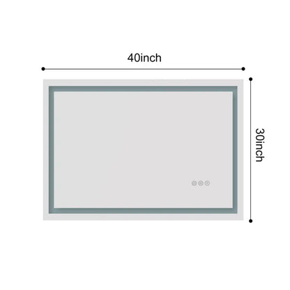 40x30 Inch LED Bathroom Mirror with Frontlit and Backlit, Wall Mounted Vanity Mirror with Smart Touch Button, Anti-Fog - view 6