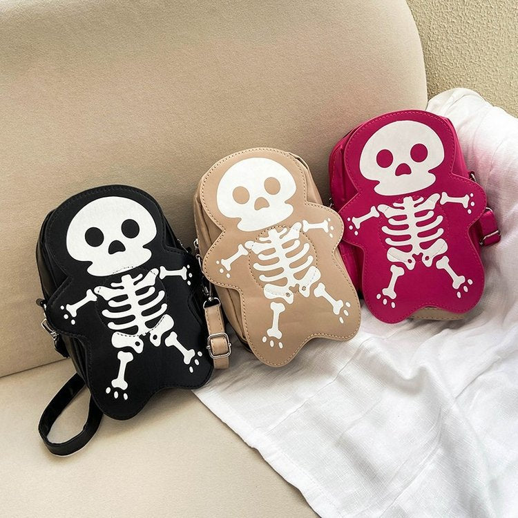 Halloween Skull Shoulder Bag Y2K Fashion Funny Cute Messenger Crossbody Bags Women Small Phone Bag - view 9