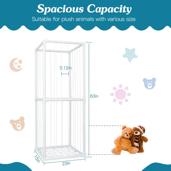 Stuffed Animal Storage PVC Plush Organizer Shelf Plush Stuffed Animal Holder Standing Kids Toy Storage Cage - view 5