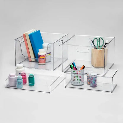 12" X 6" X 4" All Purpose Storage Bin - Clear Plastic Decorative Container, No Assembly Required - view 2