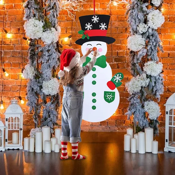 Felt Christmas Snowman Set DIY Felt Christmas Hanging Decorations - view 9