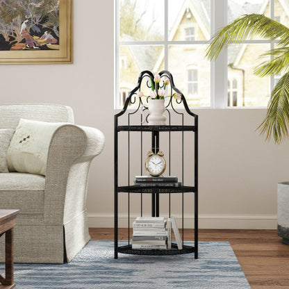3-Tier Corner Open Shelf,Bookcase Freestanding Shelving Unit - view 3