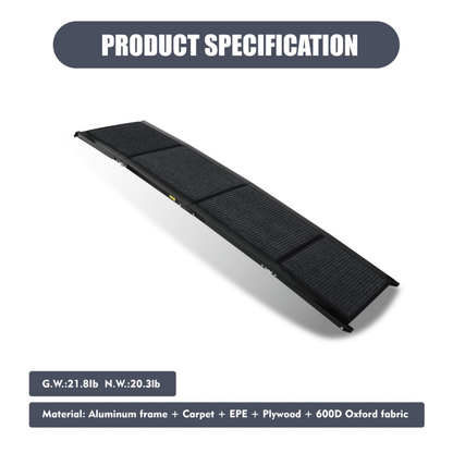Dog Ramp For Car 71inch Long & 19.3inch Wide Portable Dog Ramps For Large Dogs With Non-Slip Rug Surface Dog Car Ramp - view 4