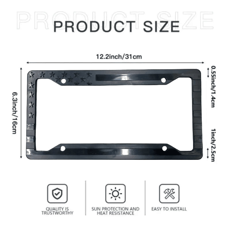 1X Black 3D USA American Flag License Plate Frame Holder Auto Car Tag Decal ABS - view 8