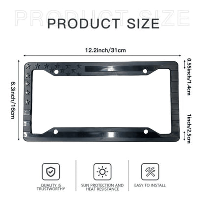 1X Black 3D USA American Flag License Plate Frame Holder Auto Car Tag Decal ABS - view 8