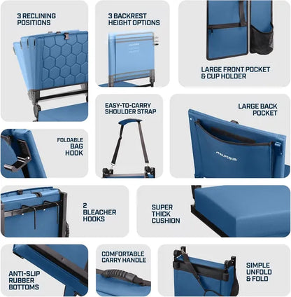 Alpcour Folding Reclining Stadium Seat With Back Support For Bleachers - view 5
