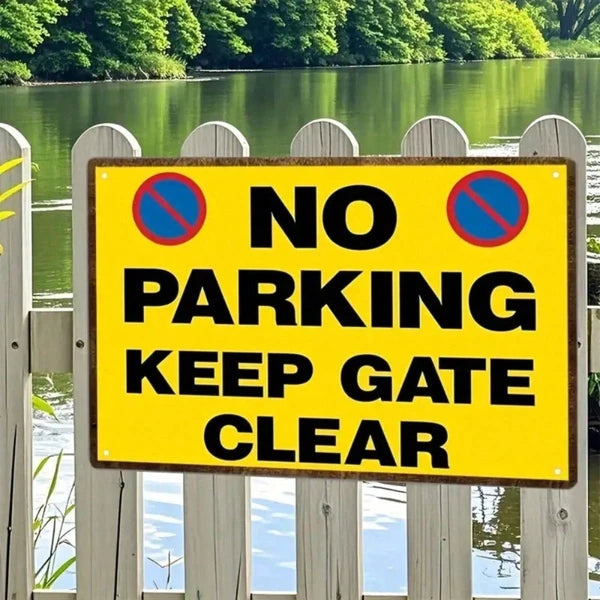 Vintage No Parking Keep Gate Clear Metal Sign" Heavy-Duty Iron Warning Plaque 8x12 Inch - view 5