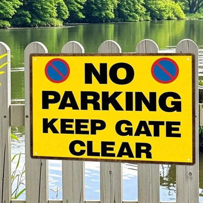 Vintage No Parking Keep Gate Clear Metal Sign" Heavy-Duty Iron Warning Plaque 8x12 Inch - view 5