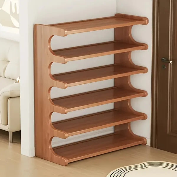 Layer Practical Storage Rack, Shoe Rack, Space-saving Design, Multi-layer Independent Storage Rack, Wood Grain Finish - view 7