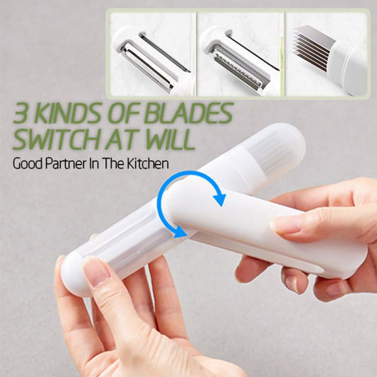 3 In 1 Multifunctional Rotary Paring Knife 360 Rotating Stainless Steel Peeler And Grater Kitchen Gadgets - view 2