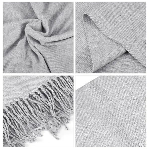 Mens Womens Oversize Cashmere Wool Shawl Wraps Blanket Winter Solid Scarf Soft Pashmina 79" X 28" - view 3