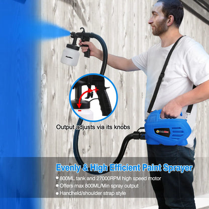 800ML Paint Spray Painter 650W Paint Sprayer Machine 800ML/Min Output HVLP Oil Primer Water Sprayer w / 3 Spraying - view 9