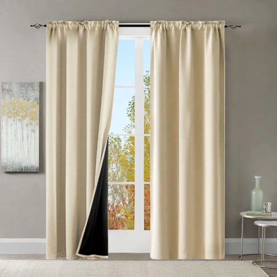 Grommets Thermal Insulated With Coated Lining 52 In. W X 63 In. L Indoor Blackout Curtains Set Of 2 - view 2