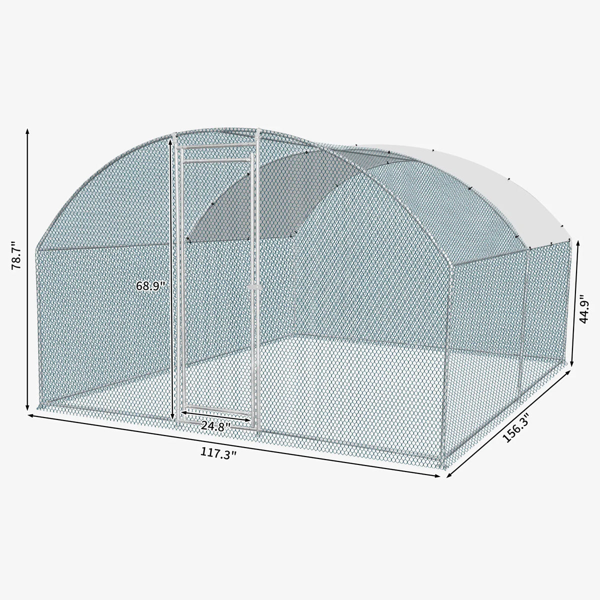 13 x 10 ft Large Metal Chicken Coop, Walk-in Poultry Cage Chicken Hen Run House with Waterproof Cover - view 8