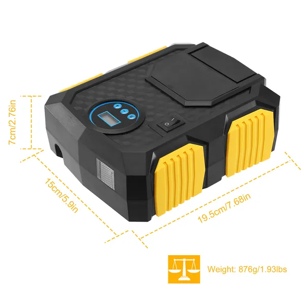 Tire Inflator 12V DC 120W 150PSI Tire W LCD Electric Air Compressor 25L Min Large Air Flow - view 6