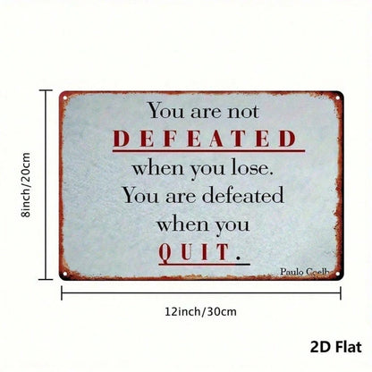 Never Give Up Inspirational Metal Sign 8x12 Inch Vintage Wall Art, Waterproof Rustproof 2D Flat Iron Plaque - view 2