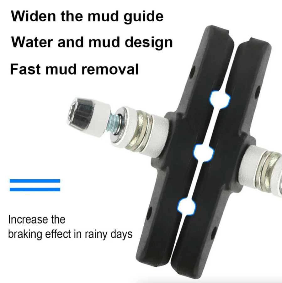 5 Pairs High Grade Cycling Bicycle Bike V Brake Pads 70mm Shoes Pads Black - view 9