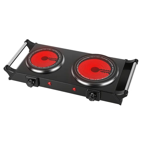 1800W Electric Double Burner Portable Heating Hot Plate Stove Countertop RV Hotplate With 5 Temperature Stepless - view 3