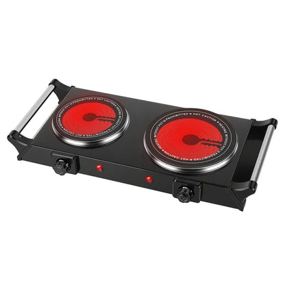 1800W Electric Double Burner Portable Heating Hot Plate Stove Countertop RV Hotplate With 5 Temperature Stepless - view 3