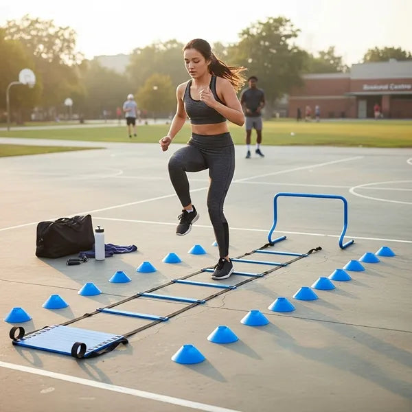 Professional Agility Ladder Training Set For Speed & Footwork - Adjustable Fitness Equipment With Carry Bag - view 3