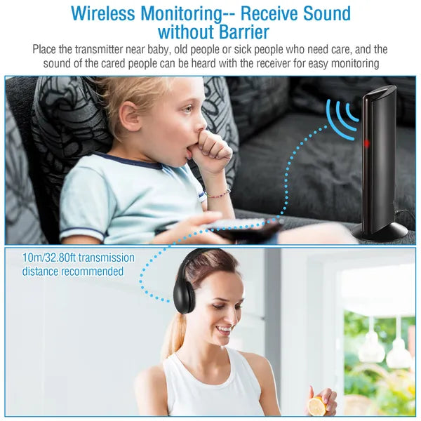 Wireless RF Headphones HiFi Over Ear Headsets RF Transmitter Receiver - view 4
