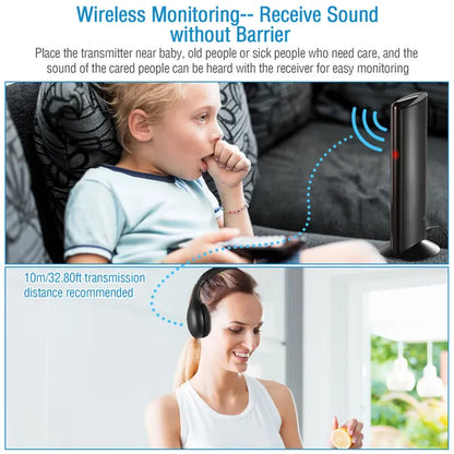 Wireless RF Headphones HiFi Over Ear Headsets RF Transmitter Receiver - view 4