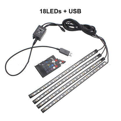 Car Interior LED Ambient Foot Light RGB Colorful Voice-activated Sensor - view 3
