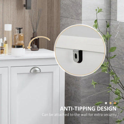 Tilt-Out Laundry Sorter Cabinet, Bathroom Storage Organizer white-AS - view 8