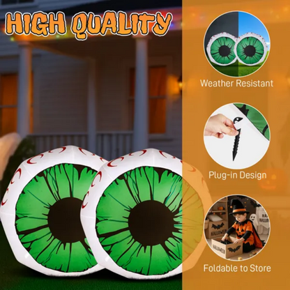 2 Packs Halloween Inflatables Large Set Of Lighted Eyes Decoration, 3FT Blow Ups Green Eyes For Yard - view 4