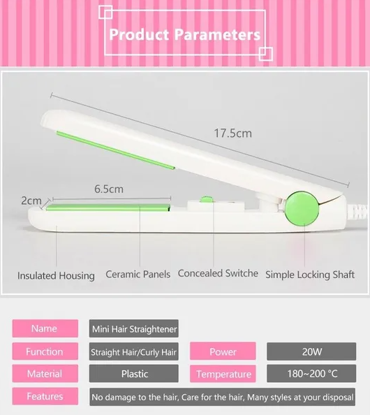 Mini Portable Hair Iron Hair Straightener Curler Professional Hair Irons Ceramic - view 4