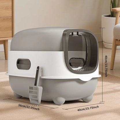 E Classic Grey Cat Litter Box - Simple And Practical, Large Space, High Cost Effective Choice - view 4