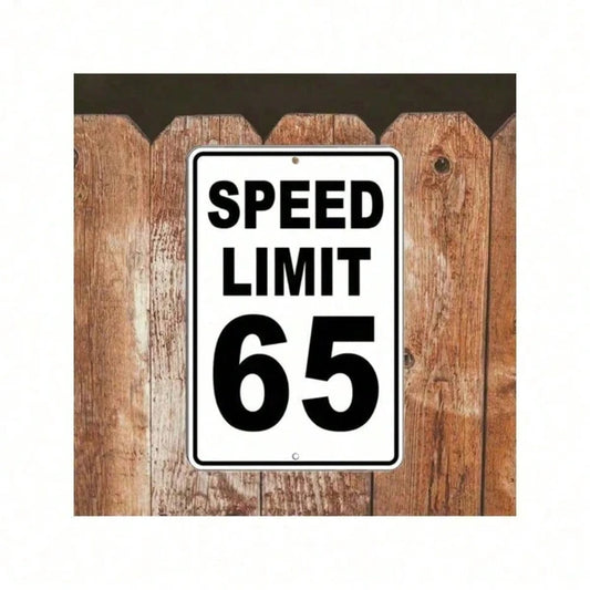 Retro Speed Limit 65 Metal Wall Plaque