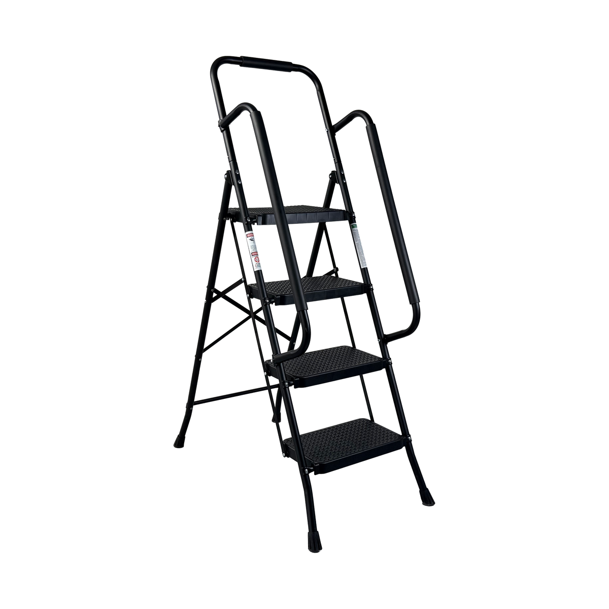 4 Step Ladder, Folding Step Stool With Wide Anti-Slip Pedal, Sturdy Steel Ladder, Convenient Handrail, Lightweight