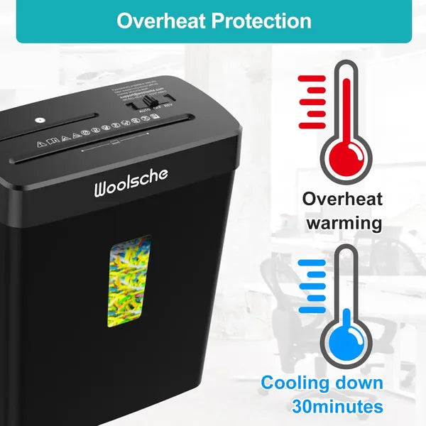 Woolsche Paper Shredder - 10-Sheet Cross Cut With 3.43-Gallon Basket - P-4 Security Level - 3-Mode Design - view 2