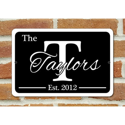 Personalized Family Name Metal Sign Customization Indoor Outdoor Various Colors - view 2