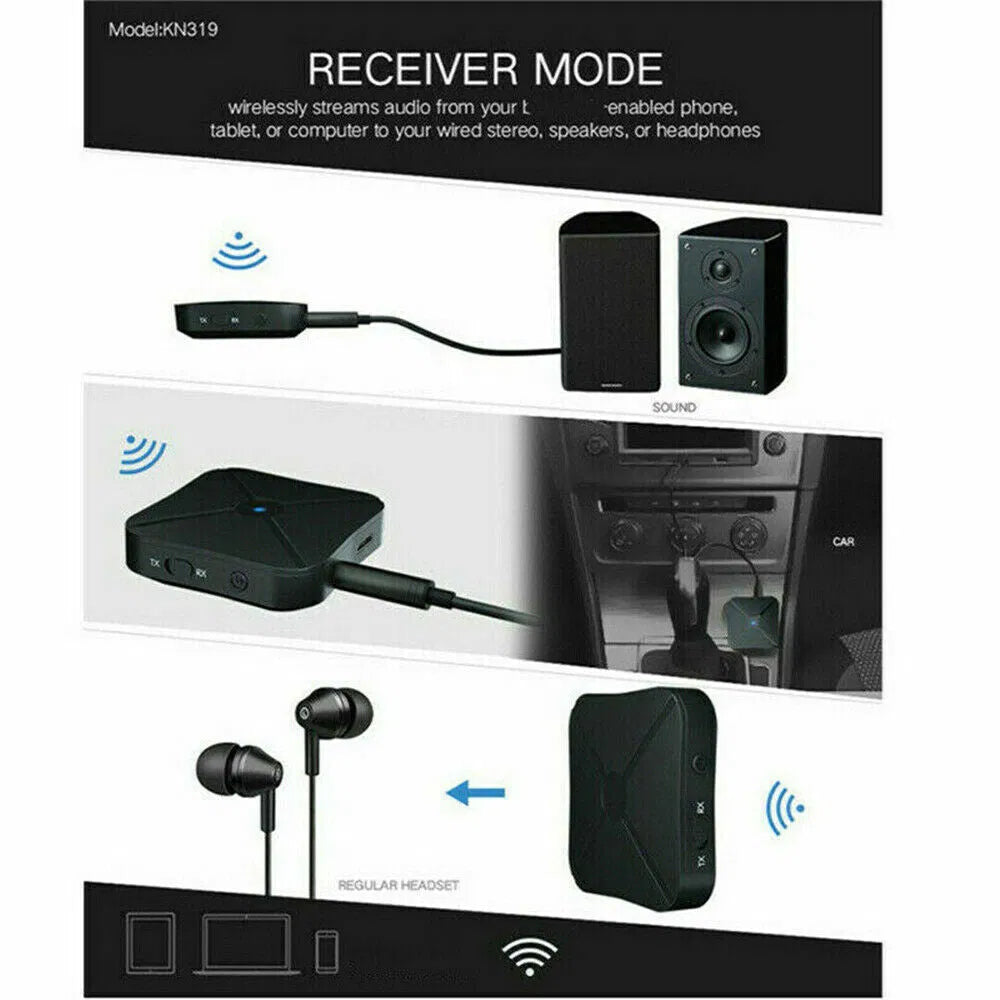 2in1 Bluetooth Transmitter Receiver Wireless Adapter TV Home Stereo A2DP Audio - view 9