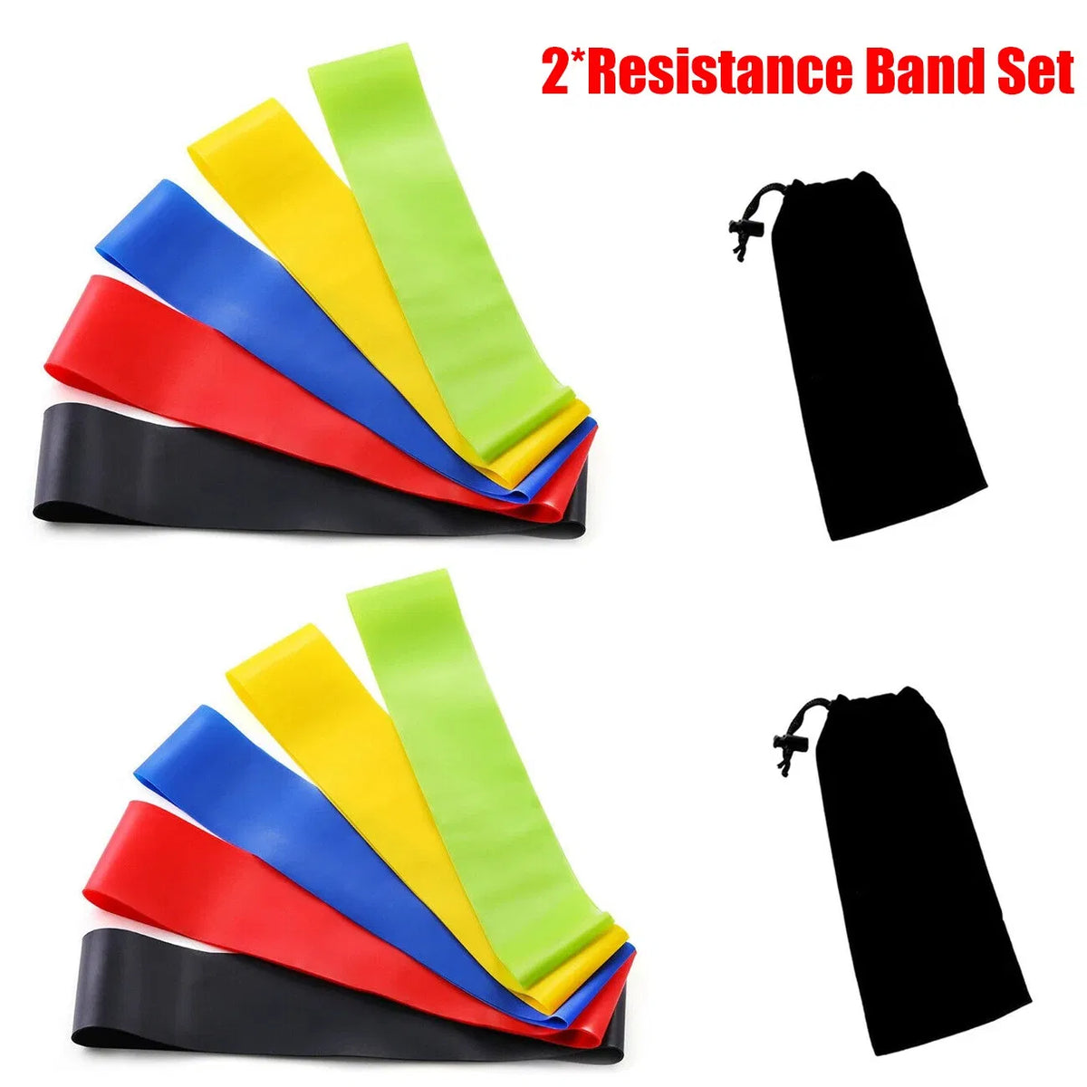 2 PackSet of 5 Resistance Exercise Loop Bands Fitness Yoga Resistance Band TPE Colorful - view 7