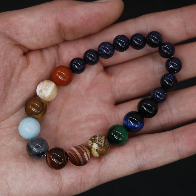 New Fashion Eight Planets Beaded Bracelet Men's Natural Stone Cosmic Yoga Chakra Solar Bracelet - view 5