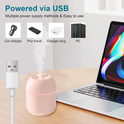 Portable Mini Humidifier, 220ml,Small Cool Mist Humidifier, USB Personal Desktop Humidifier For Bedroom Travel Office - view 3