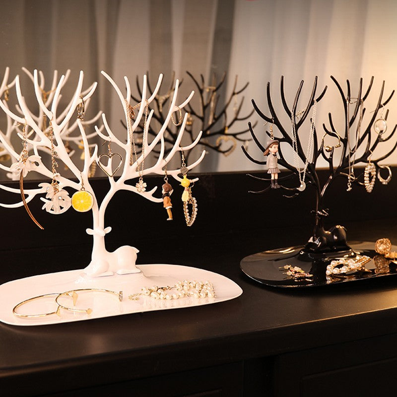 Deer Jewelry Display Stand Earrings Necklace Ring Jewelry Display Tray Jewelr Crystal Handle Antlers Jewelry Display - view 4