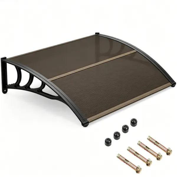39" x30" Modern Polycarbonate Window Door Awning, UPF50+ Waterproof Windproof Outdoor Patio Canopy With Aluminum