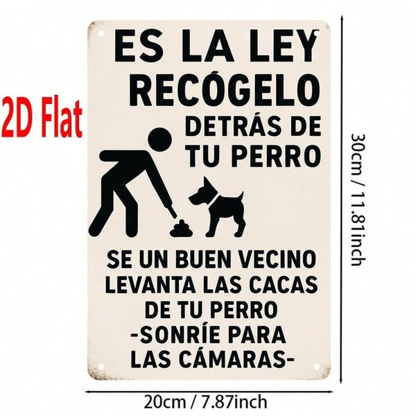 1pc Spanish Por Favor Limpie El Excremento De Perro Dog Poop Sign, Perro Dog Poop Sign - view 2