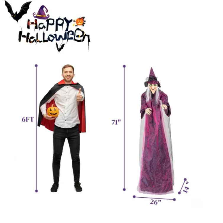71in Life Size Hanging Witch Talking Halloween Everyday Decoration - view 9