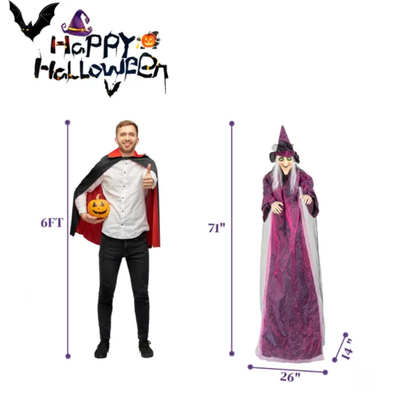 71in Life Size Hanging Witch Talking Halloween Everyday Decoration - view 9