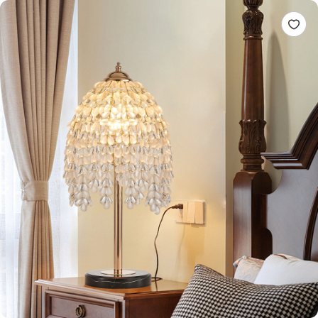 19 Inch Height Elegant Crystal Table Lamp Vintage Waterfall Design With Teardrop Grape Crystal Bead String Shades - view 2