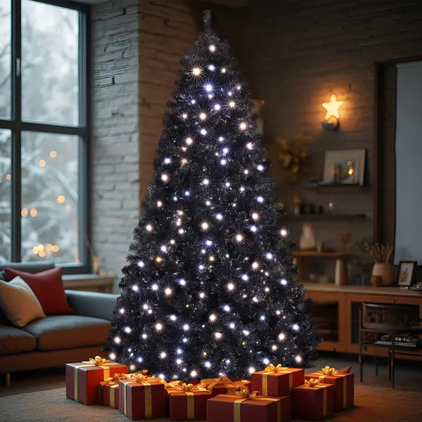 7.5 FT Pre-lit Artificial Christmas Tree, Hinged Xmas Pine Tree With 1350 Branch Tips - view 4